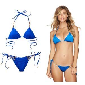 BRAND NEW BEACH BUNNY TICKET TO PARADISE SAPPHIRE BIKINI SMALL